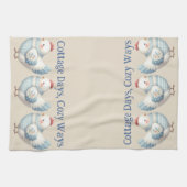 Blue Gingham Cottage Hen  Geschirrtuch (Horizontal)