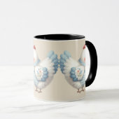 Blue Gingham Cottage Hen Tasse (VorderseiteRechts)