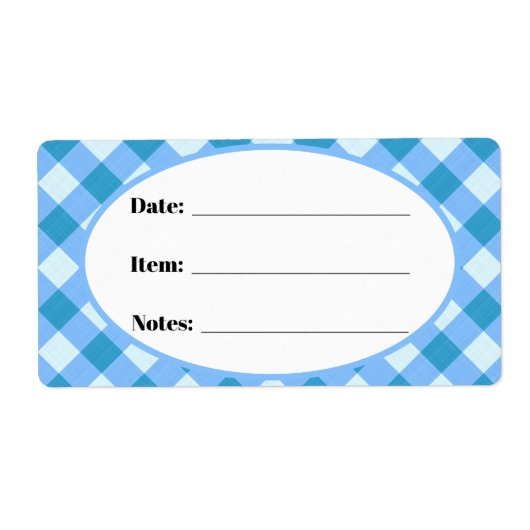 Blue Gingham Country Canning & Food Storage Label (Vorne)