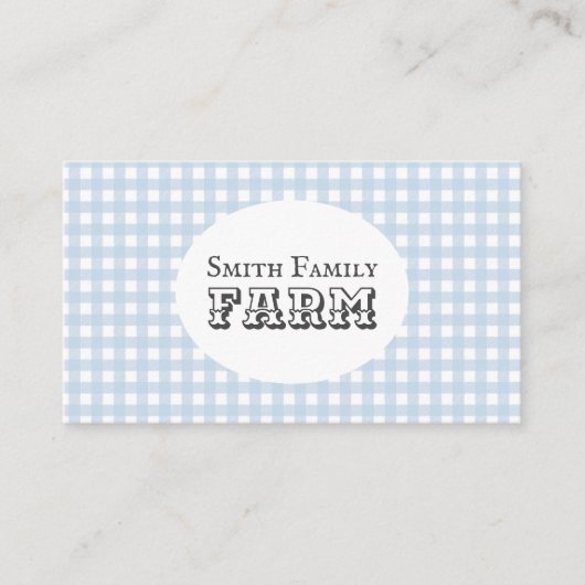Blue Gingham Country Farm Shabby Chic Visitenkarte (Vorderseite)