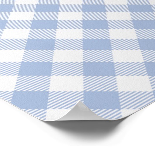 Blue Gingham Country Poster (Ecke)