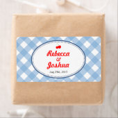 Blue Gingham Country rustikale Gastgeschenk Hochze (Insitu)