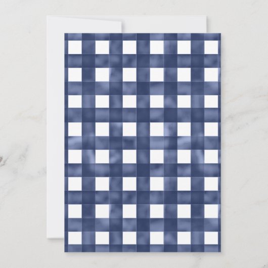 Blue Gingham Crab Wedding Einladung (Rückseite)