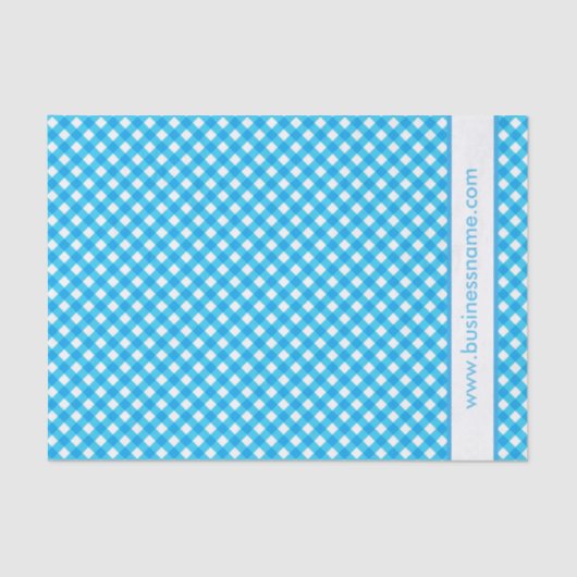 Blue Gingham Custom Text Seidenpapier (Vorderseite)
