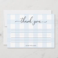 Blue Gingham Dankeschön Card