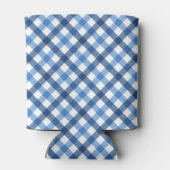 Blue Gingham Diamond Monogram Name kann cooler sei Dosenkühler (Rückseite)