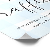 Blue Gingham Diaper Raffle Poster (Ecke)