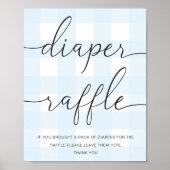 Blue Gingham Diaper Raffle Poster (Vorne)