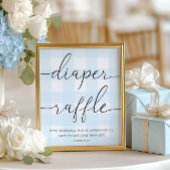Blue Gingham Diaper Raffle Poster