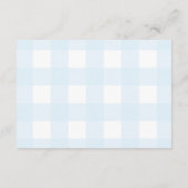 Blue Gingham Diaper Raffle Ticket Enclosure Card Begleitkarte (Rückseite)