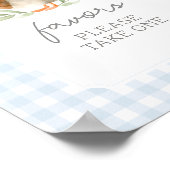 Blue Gingham Duck Baby Shower Favorit Sign Poster (Ecke)