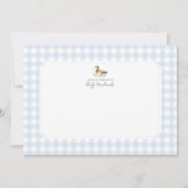 Blue Gingham Duck Baby Showroom Danke Karte (Vorderseite)