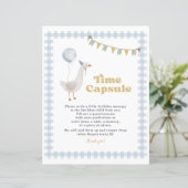 Blue Gingham Ein Albernes Goose Time Kapsel Zeiche (Stehend Vorderseite)