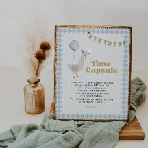 Blue Gingham Ein Albernes Goose Time Kapsel Zeiche