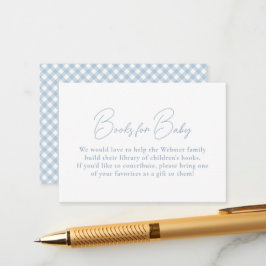 Blue Gingham einfache niedliche Bücher für Babydus Begleitkarte