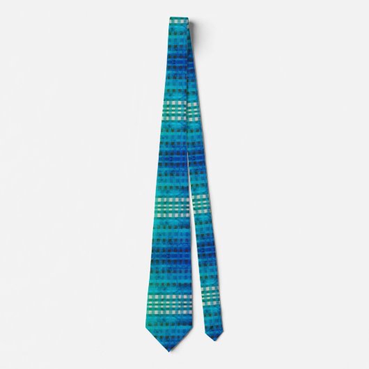 Blue Gingham Elegant Neck Tie Krawatte (Vorderseite)
