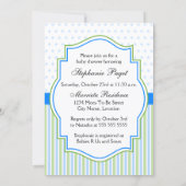 Blue Gingham Elephant Baby Shower Einladung (Rückseite)