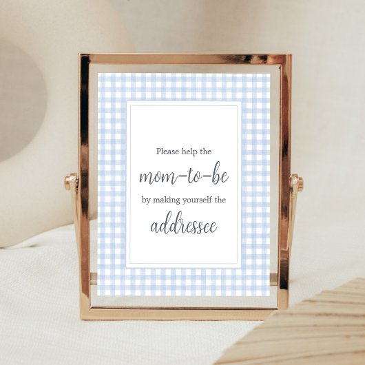 Blue Gingham Envelope Station Poster