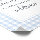 Blue Gingham Envelope Station Poster (Ecke)