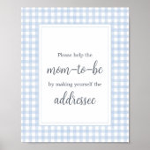 Blue Gingham Envelope Station Poster (Vorne)