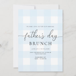 Blue Gingham Father's Day Einladung