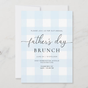 Blue Gingham Father's Day Einladung