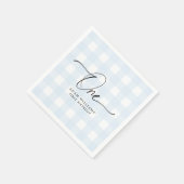 Blue Gingham First Birthday Paper Napkin Serviette (Ecke)