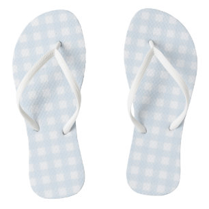 Blue Gingham Flip Flops Badesandalen