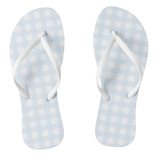 Blue Gingham Flip Flops Badesandalen (Fußbett)