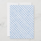 Blue Gingham Floral One Silly Goose 1st Birthday Einladung (Rückseite)