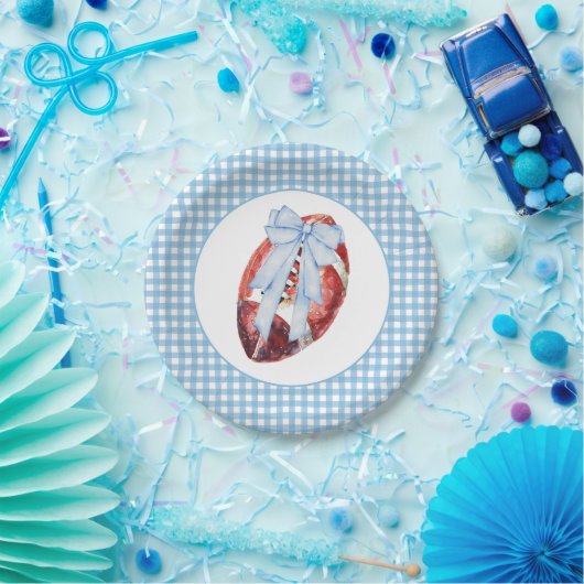 Blue Gingham Football Teller (Party)