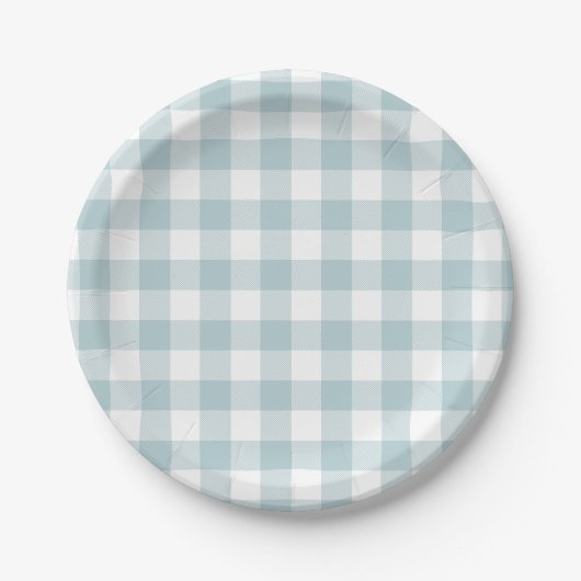 Blue Gingham für Ostersonnigen Ohrenpapierplatte Pappteller (Vorderseite)