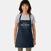 Blue Gingham Future Grill Master personalisiert Schürze (Insitu)