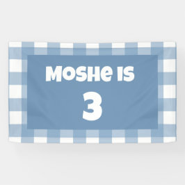 Blue Gingham Geburtstagsbanner Banner