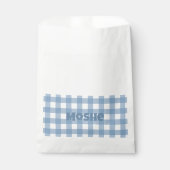 Blue Gingham Geburtstagsfeier Gefallen Tasche Geschenktütchen (Vorderseite)