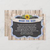 Blue Gingham Gelb Sonnenblumenbücher für Baby Begleitkarte (Vorne/Hinten)