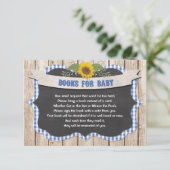 Blue Gingham Gelb Sonnenblumenbücher für Baby Begleitkarte (Stehend Vorderseite)