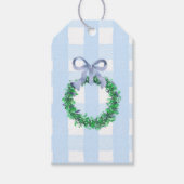 Blue Gingham Geschenketiketten Geschenkanhänger (Vorderseite)