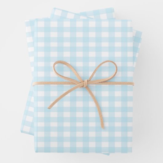 Blue Gingham Geschenkpapier Set (Beispiel)