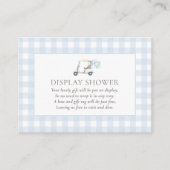 Blue Gingham Golf Baby Dusche Display Dusche Begleitkarte (Vorderseite)