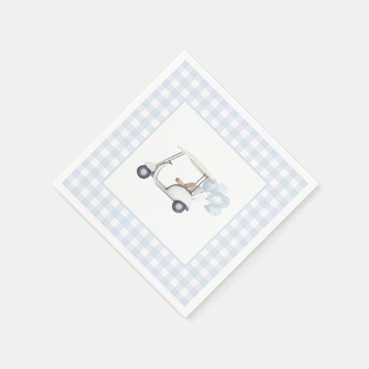 Blue Gingham Golf Baby Dusche Serviette (Ecke)