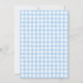 Blue Gingham Golf Birthday Par-T-Shirt Einladung (Rückseite)