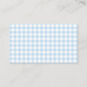 Blue Gingham Goose Baby Duwer Diaper Raffle Begleitkarte (Rückseite)