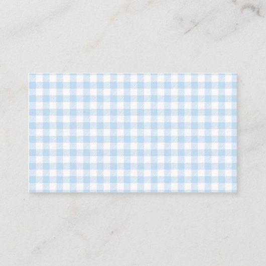 Blue Gingham Goose Baby Duwer Diaper Raffle Begleitkarte (Rückseite)