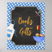 Blue Gingham GRILLEN Baby Duschbücher und Geschenk Poster (Vorne)