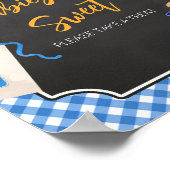 Blue Gingham GRILLEN Baby Shower Babies sind süß Poster (Ecke)