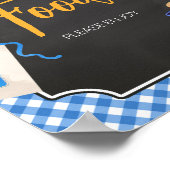 Blue Gingham GRILLEN Baby Showroom Food Sign Poster (Ecke)