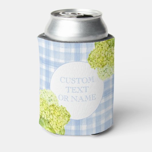 Blue Gingham Hydrangea Dosenkühler (Kanne Rückseite)