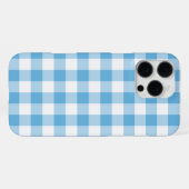 Blue Gingham iPhone Hülle (Rückseite (Horizontal))
