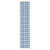 Blue Gingham Kariert Checkered Pattern Kurzer Tischläufer (Vorderseite)